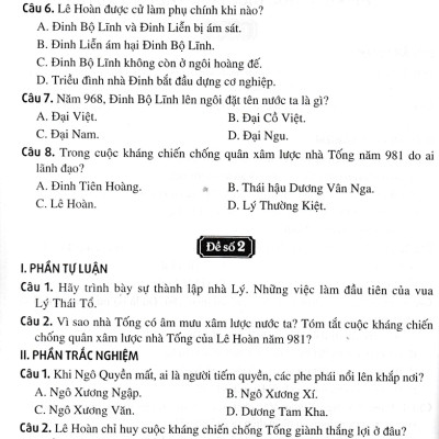 Đề Kiểm Tra Đánh Giá Lịch Sử Lớp 7 (Dùng Chung Cho Các Bộ SGK Hiện Hành)  - HA