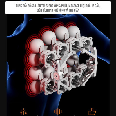 [Tặng củ sạc + cáp sạc] Máy Massage Toàn Thân Cầm Tay 16 Đầu, Máy Mát Xa Đấm Lưng 16 Đầu GDV - Hàng Chính Hãng