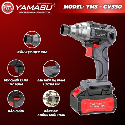 MÁY SIẾT VÍT PIN 20V 4000MAH YMS-CV330 YAMASU - HÀNG CHÍNH HÃNG