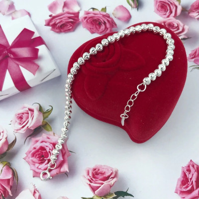 Vòng Tay Bi Xoáy , Lắc Tay Nữ Bạc 925 Cao Cấp Họa Tiết Bi Xoáy Đơn Giản BẠC HIỂU MINH LTU247