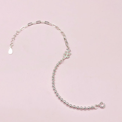 Vòng Tay, Lắc Tay Lá Đính Đá Bạc Hiểu Minh LTU584