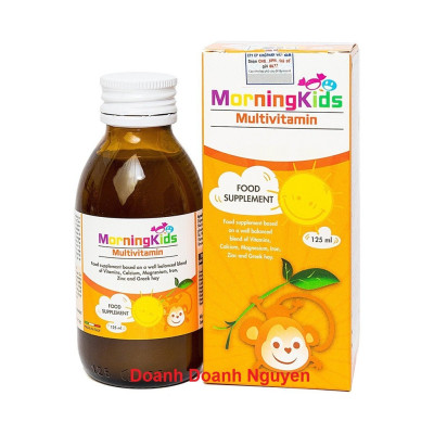 Siro Morningkids MultiVitamin Ekuberg, chai 125ml, bổ sung vitamin tổng hợp cho trẻ, nhập khẩu Ý
