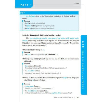 Sách - 600 Động Từ Bất Quy Tắc Và Cách Dùng Các Thì Trong Tiếng Anh - Minh Thắng