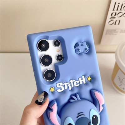 Ốp Lưng Cho Samsung S25 Ultra / S24 Ultra / S23 Ultra / S22 Ultra Hình STITCH Silicon Dẻo Chống Sốc Có Giá Đỡ