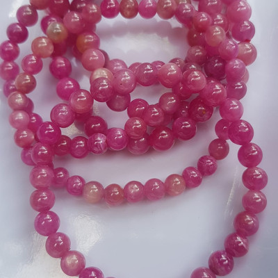  Vòng tay đá Rubby Hồng tự nhiên tươi đẹp Vòng size 6mm màu hồng Vòng Hợp Nữ mệnh hoả mệnh Thổ đeo đẹp sang xinh tay đẹp lắm ạ