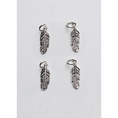 Combo 4 cái charm bạc hình lông vũ treo - Ngọc Quý Gemstones