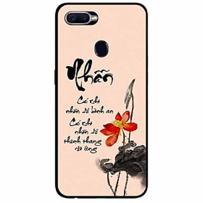 Ốp lưng in cho Oppo F9 Mẫu Thư Pháp Nhẫn Nền Hồng