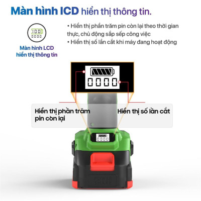 KÉO CẮT CÀNH PIN 21V ( XÁM KHÔNG GIAN ) AKUZA KCC32 - HÀNG CHÍNH HÃNG