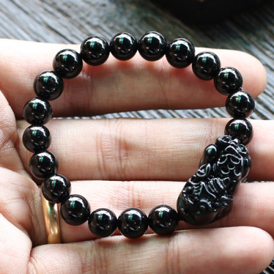Vòng Đá Obsidian Phối Tỳ Hưu Ngọc Quý Gemstones