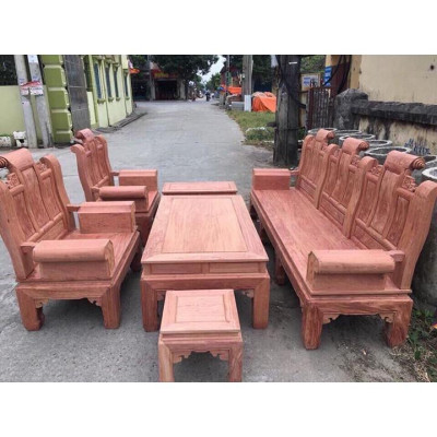 bộ bàn ghế âu á hộp kiểu cuốn thư gỗ hương đá