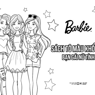 Barbie Sách Tô Màu Khổ Lớn - Bạn Gái Nữ Tính - Bao Gồm Sticker