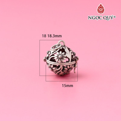 Charm bạc treo họa tiết đựng hạt - Ngọc Quý Gemstones