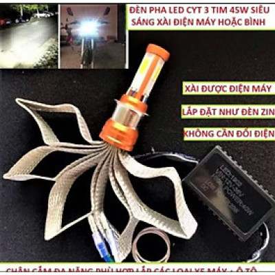ĐÈN PHA LED 3 TIM SIÊU SÁNG LẮP XE MÁY ÔTÔ MẪU MỚI CHẤT LƯỢNG
