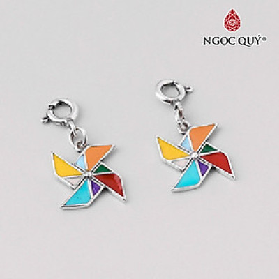 Charm bạc treo hình chong chóng nhiều màu - Ngọc Quý Gemstones