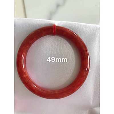 Vòng Cẩm Thạch Đỏ Đẹp A Ni 49mm x chột 7,5mm màu đỏ bông tươi sáng bóng đẹp nữ 45kg - 49kg đeo mệnh hỏa mệnh thổ đeo xuất sắc đẹp món quà tặng ý nghĩa ạ