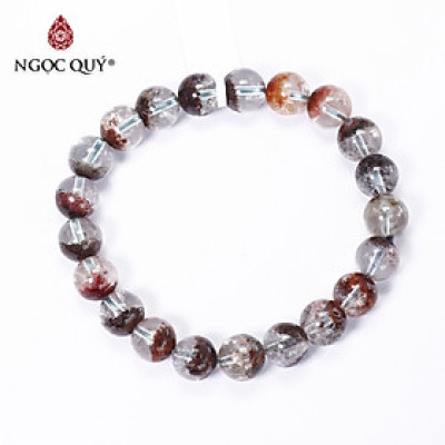 Vòng tay trơn đá thạch anh ưu linh đa sắc size hạt 10mm - Ngọc Quý Gemstones 