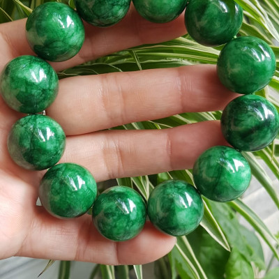 ️Vòng Tay Nam Đá Cẩm Thạch Xanh lá Size lớn hạt 18mm bóng đẹp hợp Các Anh Mệnh Mộc mệnh Hỏa đeo là một món trang sức tuyệt vời cho các quý ông ạ