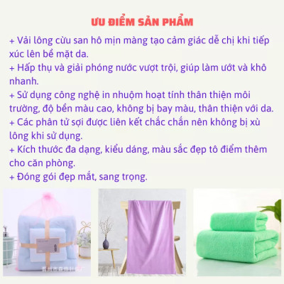 Khăn Tắm, Khăn Mặt, Combo 2 Khăn Lông Cừu Kích Thước 70cm x 140cm, 35cm x 75cm, Tiêu Chuẩn Hàn Quốc Sêu Mềm Mịn, An Toàn Cho Da - Chính hãng
