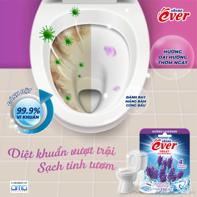 Mua 3 Vỉ Viên treo bồn cầu Evershine Hương Lavender 54gr được tặng 1 Viên treo bồn cầu hương chanh