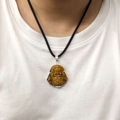 Mặt Dây Chuyền Nam Mặt Phật Di Lặc Bạc Hiểu Minh MDN471