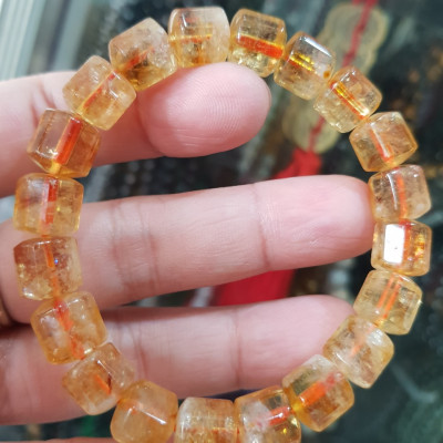 Vòng tay thạch anh Vàng khúc mới đẹp size hạt 9mm rất hợp nữ mệnh kim mệnh Thổ mệnh Thủy ạ