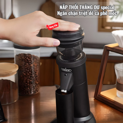 Máy xay hạt cà phê chuyên nghiệp Single Dose, tích hợp 36 chế độ xay, Thương hiệu Mỹ cao cấp HiBREW G5 - Hàng Nhập Khẩu