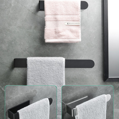 Giá treo khăn nhà tắm dán tường không cần khoan đục chất liệu thép không gỉ phủ sơn thương hiệu IGA - GM199