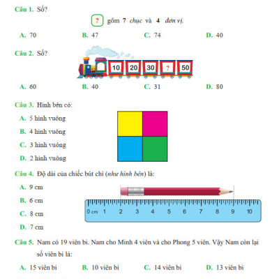 Sách - Đề Kiểm Tra Toán Lớp 1 - Cánh Diều - Học Kì 2