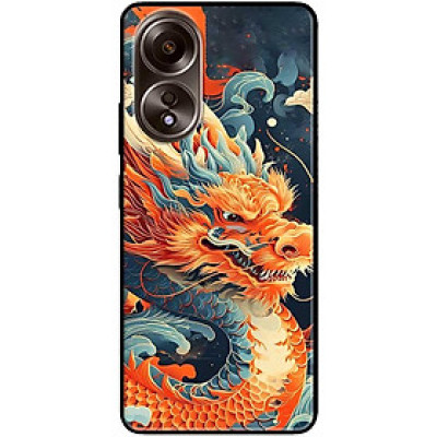 Ốp lưng cho Oppo A36 - A60 4G - A74 - A76 - Oppo A95 4G - A96 4G - Rồng Cam Xanh - Hàng Chính Hãng