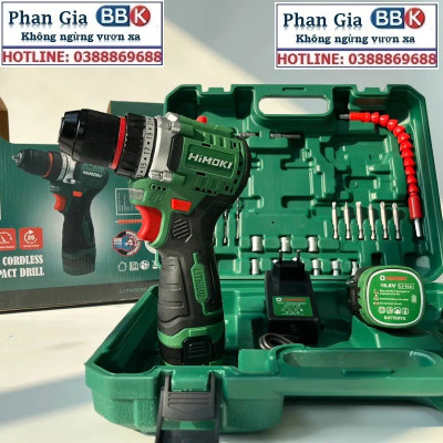 [LOẠI 1] Máy Khoan Pin HIMOKI 16.8V - 3 Chức Năng - Khoan gỗ, Khoan tường - Motor 100% Dây Đồng - Bảo Hành 12 Tháng