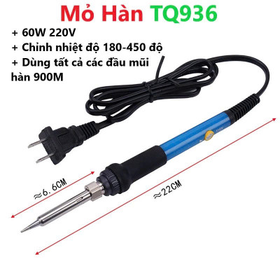 Mỏ Hàn 60W Hàn Chuyên Nghiệp với Gia Nhiệt Siêu Nhanh và 5 Mũi Hàn Loại Tốt