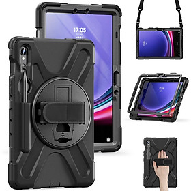 Ốp Lưng dành cho Samsung Galaxy Tab S10 Plus/S10 Ultra/S10 FE/S9/S9 FE/S9 Plus/S9 Plus FE/S9 Ultra/Tab S8 Plus/S8 Ultra/S7 Plus Có Chân Dựng, Dây Đeo Vai Và Tay Chống Sốc hiệu Zaki - Hàng Chính Hãng