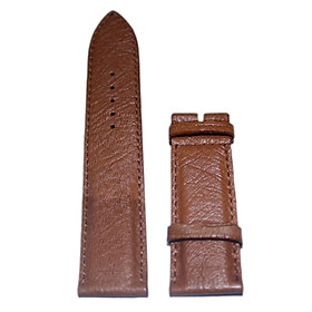 HT8449 - Dây đồng hồ Huy Hoàng da đà điểu da bụng size 22, 24, 26 màu vàng bò