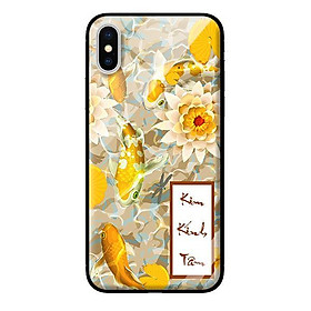 Ốp kính cường lực cho iPhone XS Cá Koi  Kim - Hàng chính hãng