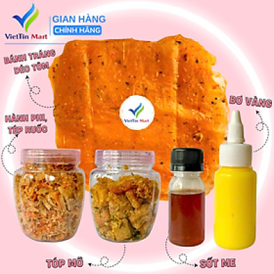 Combo Bánh Tráng Phơi Sương Tóp Mỡ Hành Phi 350G VIETTIN MART