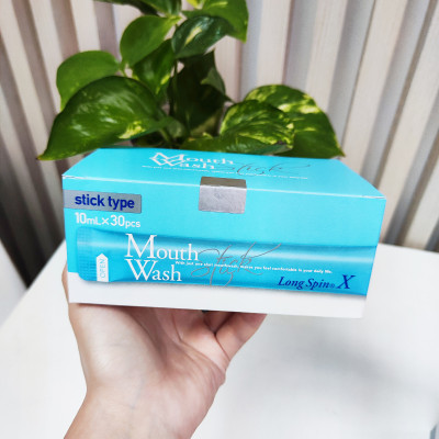 Nước súc miệng dạng gói LONG SPIN ZERO Nhật Bản hương Cam quýt bạc hà – Hộp 30 gói x 10ml