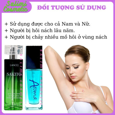 COMBO Xịt Khử Mùi AROMA & SAKITO 50ml, Khử Mùi Hôi Nách, Ngăn Tiết Mồ Hôi, Không Gây Ố Vàng Áo