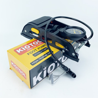 Bơm xe máy KIO-02 Phiên bản Xanh - Bơm xe đạp chân - Bơm đạp chân 2 ống đa năng - Bơm hơi đạp chân mini Xe Đạp, Xe Máy, Xe Ô tô, Xe Hơi Đa Năng Dễ Dàng Xếp Gọn thân hợp kim siêu bền, hỗ trợ cả van Mỹ và van Pháp Thương hiệu KIOTOOL