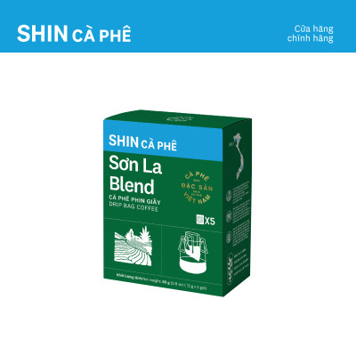Cà phê Sơn La Blend - SHIN Cà Phê - Phin giấy - Hộp 5 gói