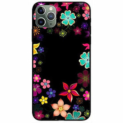 Ốp lưng dành cho Iphone 11 Pro Max mẫu Hoa Đủ Sắc Nền Đen