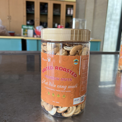 Hạt điều rang muối Hồng Đức - Đặc sản hạt Điều OCOP 4 sao Đak Nông - Loại không vỏ, tách đôi - Cảm nhận vị thơm, ngọt, béo, bùi, chắc hạt của điều việt