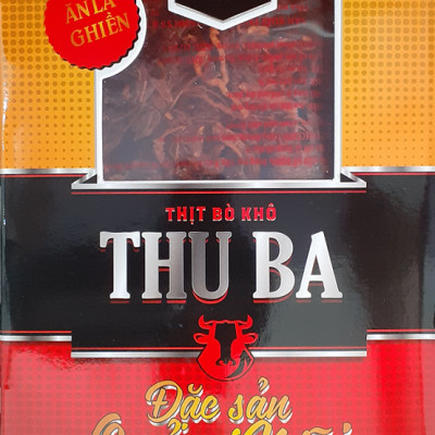 Bò khô Thu Ba 250gr dạng sợi, ăn vặt, biếu quà Tết