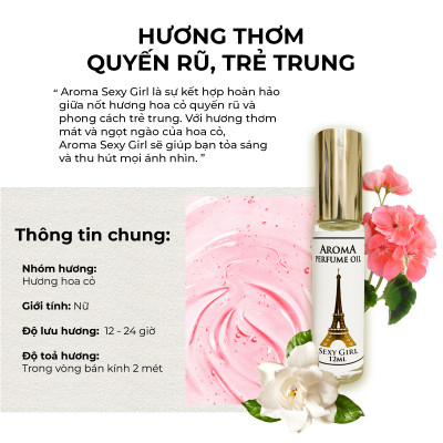 Aroma S.e.x.y Girl – Tinh Dầu Nước Hoa Pháp Dạng Lăn 12ml