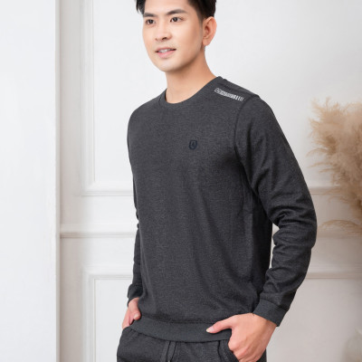 Bộ nỉ ALIGRO cổ tròn màu ghi đậm BN.13