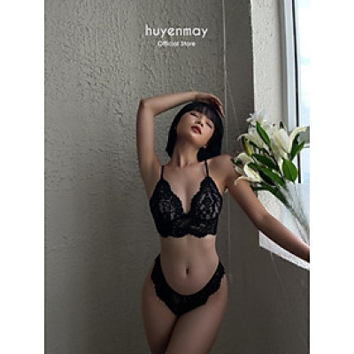 Áo Croptop Ren huyenmay - Hoa Hồng Đen