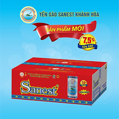 [Thùng 30 lon] Nước Yến sào Khánh Hòa Sanest không đường lon 190ml - S003T30