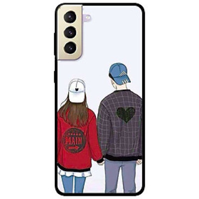 Ốp lưng dành cho Samsung Galaxy S21 mẫu Cặp Đôi Mũ Trắng Xanh