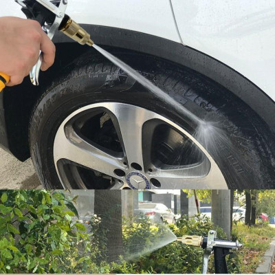  Bộ dây vòi xịt nước rửa xe, tưới cây . tăng áp 3 lần, loại 7m, 10m 206236 đầu đồng,đai+ tặng mở chai
