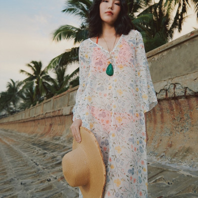 Áo Choàng Đi Biển Soleil DRE229 thời trang thiết kế Hity