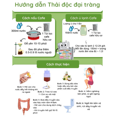 Bộ thải độc đại tràng bằng cà phê (Liệu trình 40 ngày), thải độc cà phê, thụt tháo đại tràng